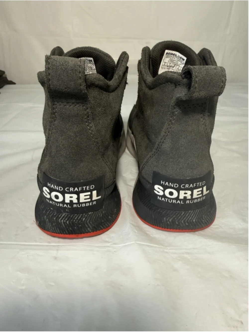 Sorel Out N About Boots Youth Size 4 Grey Red Shoes Waterproof Kids NY4564 093